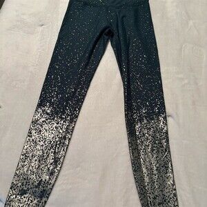 Beyond Yoga Leggings Womens XS Dark Teal Silver Speckled Ombre High